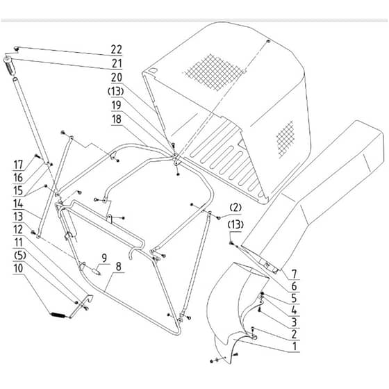 Cobra LT62HRL 2023 - Tractor Jul 2023 Grass Catcher Diagram