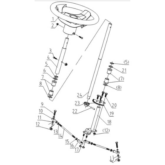 Cobra LT62HRL 2023 - Tractor Jul 2023 Steering Diagram