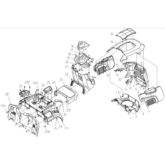 Cobra LT92HRL 2023 - Tractor Apr 2023 Cover Assy Diagram