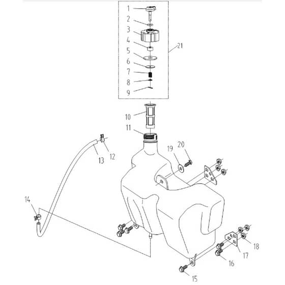 Cobra LT92HRL 2023 - Tractor Apr 2023 Fuel Tank Assy Diagram