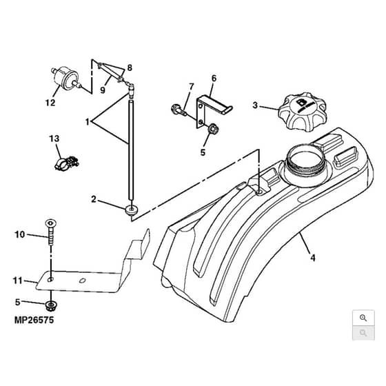 John Deere LTR180 - PC9156 - Fuel Tank - ST594050