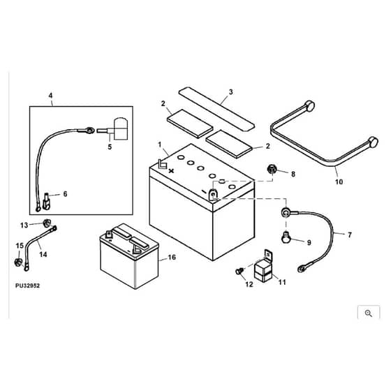 John Deere LTR180 - PC9156 - Battery - ST594052
