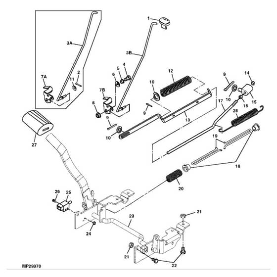 John Deere LTR180 - PC9156 - Brake Pedal ( - 035000) - ST594065