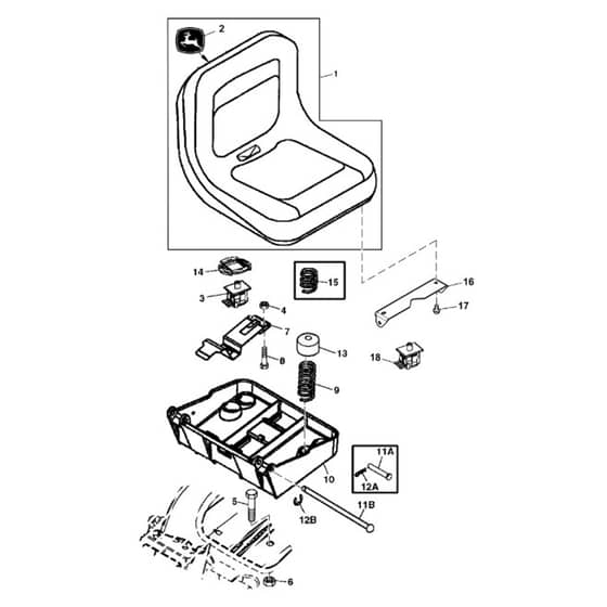 John Deere LTR180 - PC9156 - Seat - ST594073