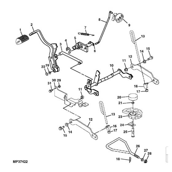 John Deere LTR180 - PC9156 - Lift Pedal - ST594077