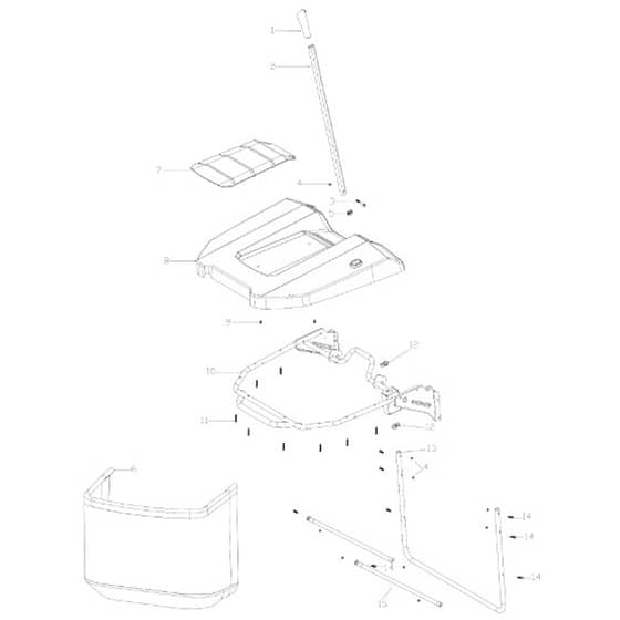 Cobra LTX102HR2L - Tractor Jan 2025 Grass Catcher Diagram