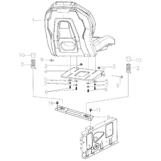 Cobra LTX102HR2L - Tractor Jan 2025 Seat Diagram