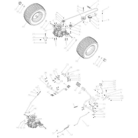 Cobra LTX102HR2L - Tractor Jan 2025 Transmission Assembly Diagram