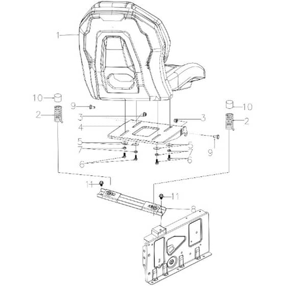 Cobra LTX92HR2L - Tractor Jan 2025 Seat Diagram