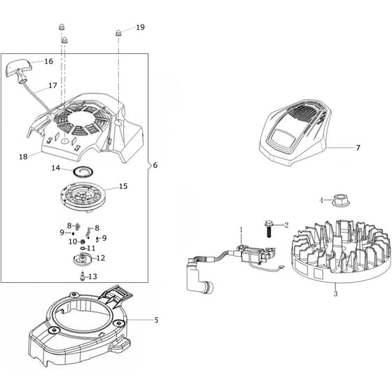 LV 48 TK PLUS 4 (K655) EURO 5 -  - Efco Rotary Mower Ignition system Diagram