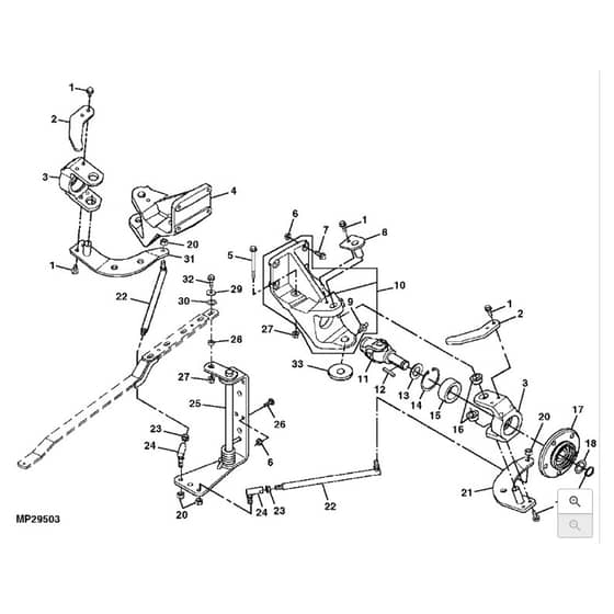 John Deere LX277 - PC2718 - Rear Axle ( - 060000) - ST580335