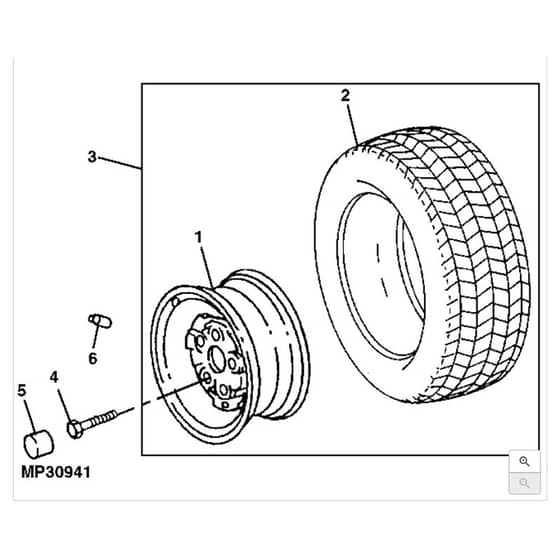 John Deere LX277 - PC2718 - Rear Wheels - ST580347