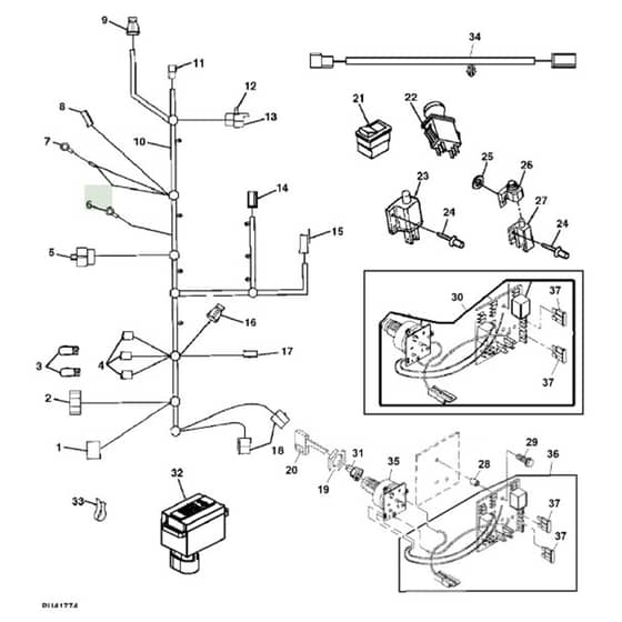 John Deere LX280 - PC9329 - Wiring Harness - ST594225