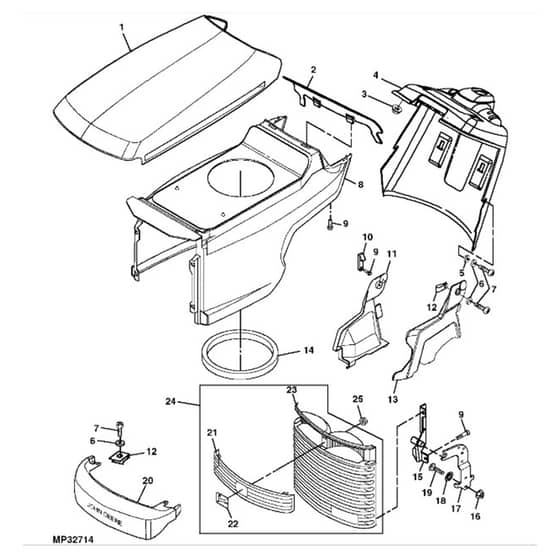John Deere LX280 - PC9329 - Hood - ST594254