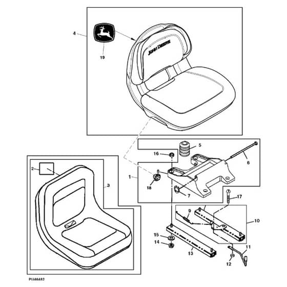 John Deere LX280 - PC9329 - Seat - ST594256