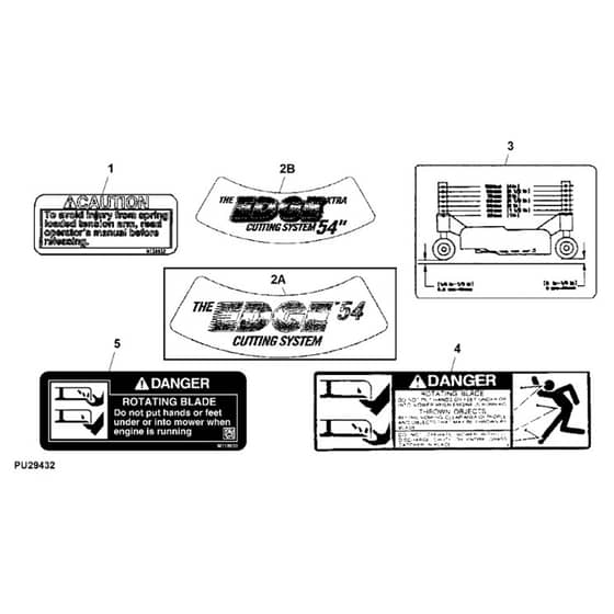 John Deere LX280 - PC9329 - Labels - ST594281