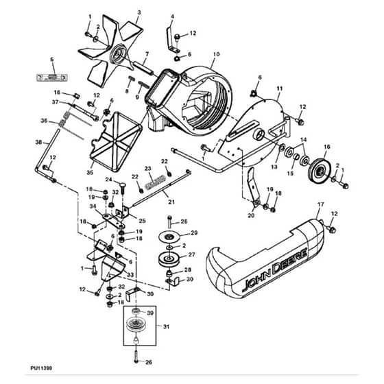 John Deere LX280 - PC9329 - Blower Housing - ST594474
