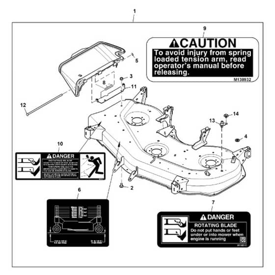 John Deere LX280 - PC9329 - Mower Deck - ST959313