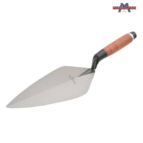 Marshalltown 34L Wide London Pattern Brick Trowel Leather Handle 11in - M3411L