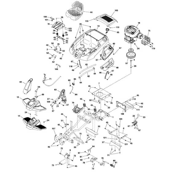 McCulloch M105-77X - 96021002600 - 2015-04 - Chassis & Enclosures Parts Diagram