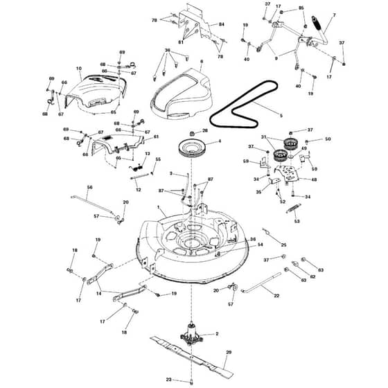 McCulloch M105-77X - 96021002600 - 2015-04 - Mower Deck - Cutting Deck Parts Diagram