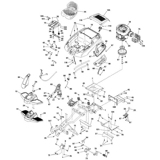 McCulloch M105 - 77XC - 96021002701 - 2014-06 - Chassis & Enclosures Parts Diagram