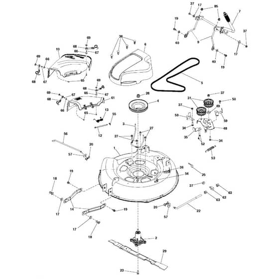 McCulloch M105-77XC - 96021002900 - 2013-11 - Mower Deck - Cutting Deck Parts Diagram