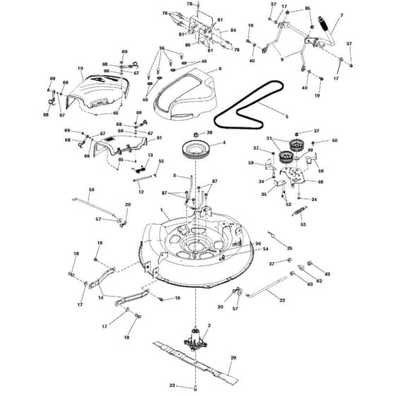 McCulloch M105-77XC - 96021003200 - 2015-06 - Mower Deck - Cutting Deck Parts Diagram