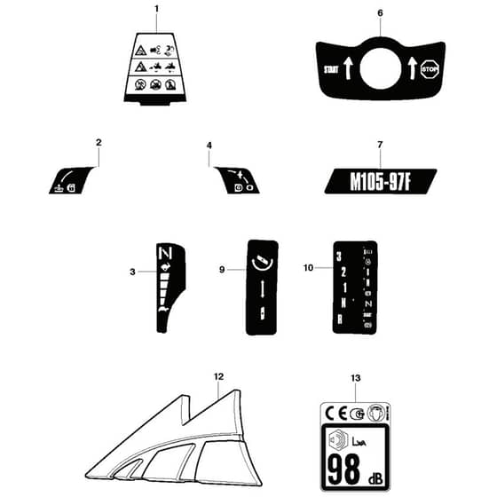 McCulloch M105-97F - 967206801 - 2013-01 - Decals Parts Diagram