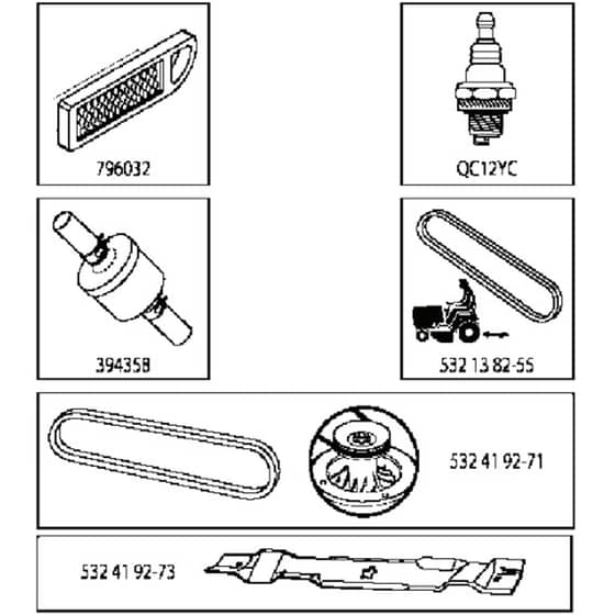 McCulloch M110-77T - 96041040500 - 2017-07 - Frequently Used Parts Parts Diagram