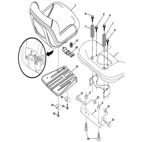McCulloch M110-97T - 2017-06 - Seat Parts Diagram