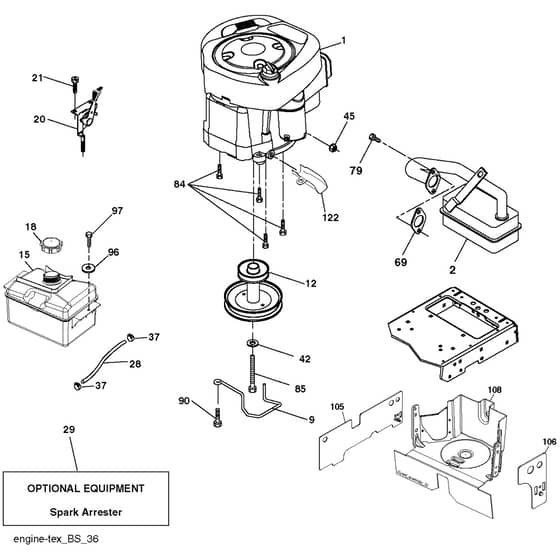 McCulloch M11577 - 96041009701 - 2010-04 - Engine Parts Diagram