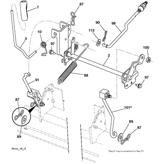 McCulloch M11577 - 96041021400 - 2010-09 - Mower Lift - Deck Lift Parts Diagram