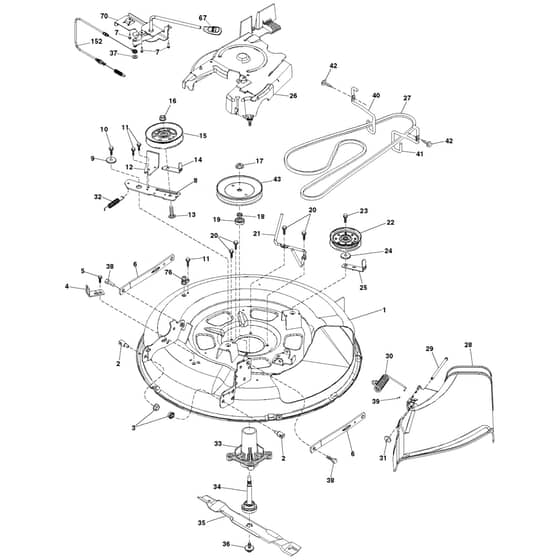 McCulloch M11577 - 96041021401 - 2011-08 - Mower Deck - Cutting Deck Parts Diagram