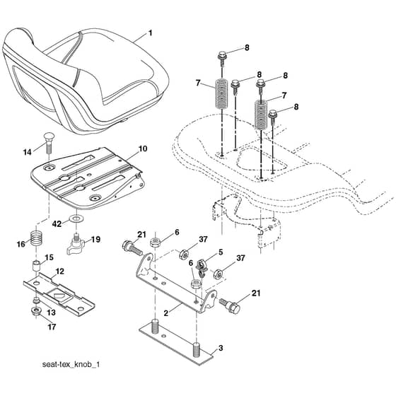 McCulloch M11577 - 96041021401 - 2011-08 - Seat Parts Diagram