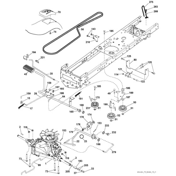 McCulloch M11577H - 96041021500 - 2010-09 - Drive Parts Diagram