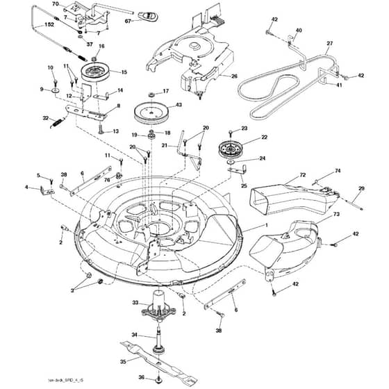 McCulloch M11577RB - 96041012301 - 2010-07 - Mower Deck - Cutting Deck Parts Diagram