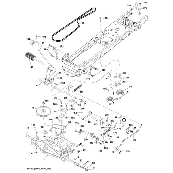McCulloch M11577RB - 96041016500 - 2010-07 - Drive Parts Diagram
