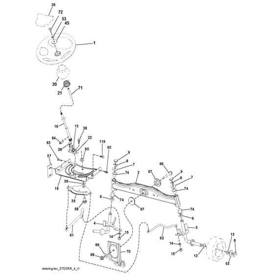 McCulloch M11577RB - 96041016500 - 2010-07 - Steering Parts Diagram