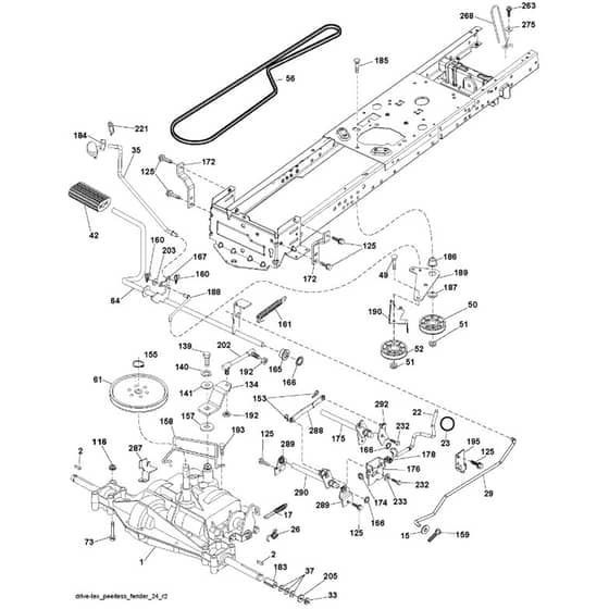 McCulloch M11577RB - 96041016501 - 2010-11 - Drive Parts Diagram
