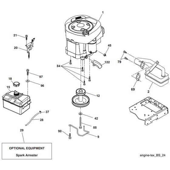 McCulloch M11577RB - 96051001100 - 2010-10 - Engine Parts Diagram