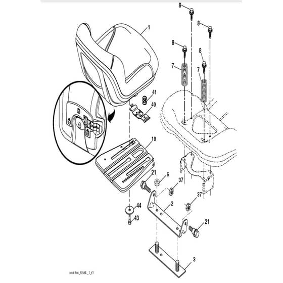 McCulloch M11577RB - 96051001101 - 2010-11 - Seat Parts Diagram