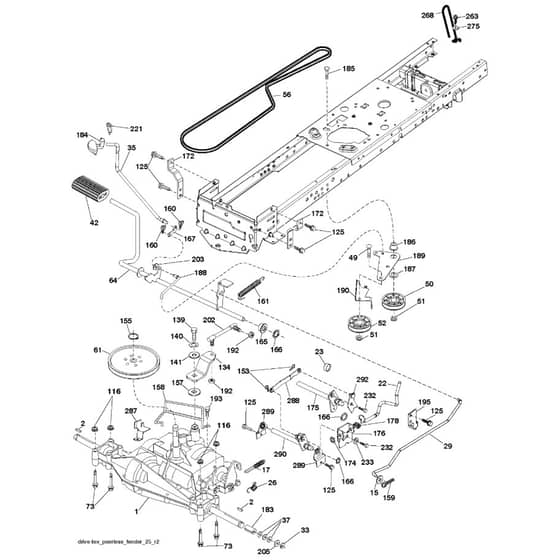 McCulloch M11577RB - 96051001102 - 2011-02 - Drive Parts Diagram