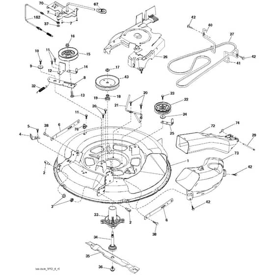 McCulloch M11577RB - 96051001103 - 2011-08 - Mower Lift - Deck Lift Parts Diagram
