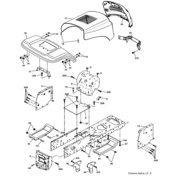 McCulloch M11597 - 96011023400 - 2007-08 - Chassis & Enclosures Parts Diagram