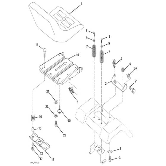 McCulloch M11597 - 96011023402 - 2007-01 - Seat Parts Diagram