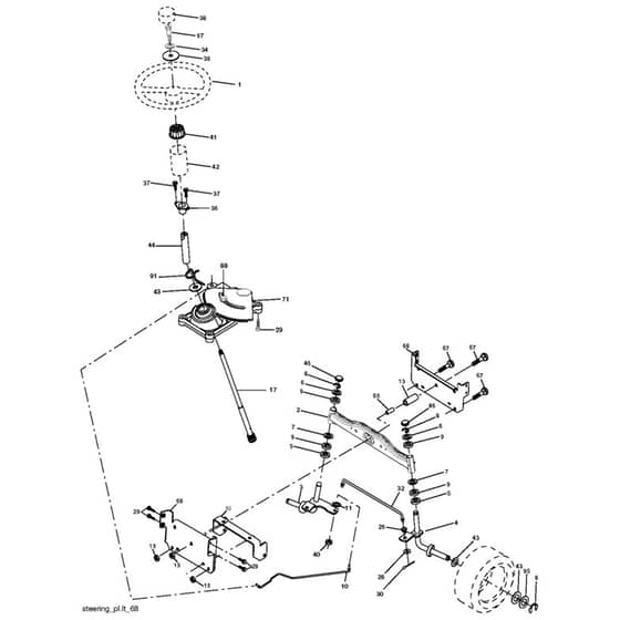 McCulloch M11597 - 96011023402 - 2007-01 - Steering Parts Diagram