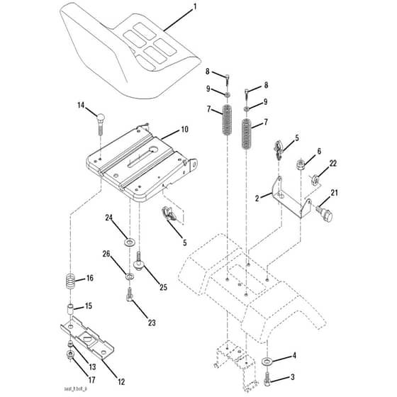 McCulloch M11597 - 96011023404 - 2009-04 - Seat Parts Diagram