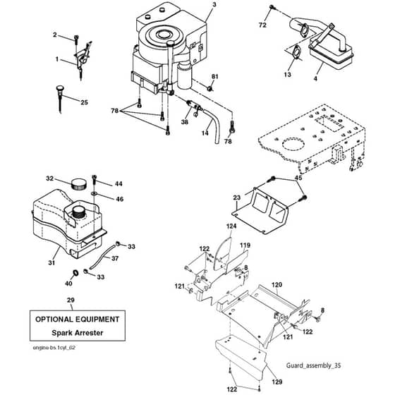 McCulloch M11597 - 96011023405 - 2010-03 - Engine Parts Diagram