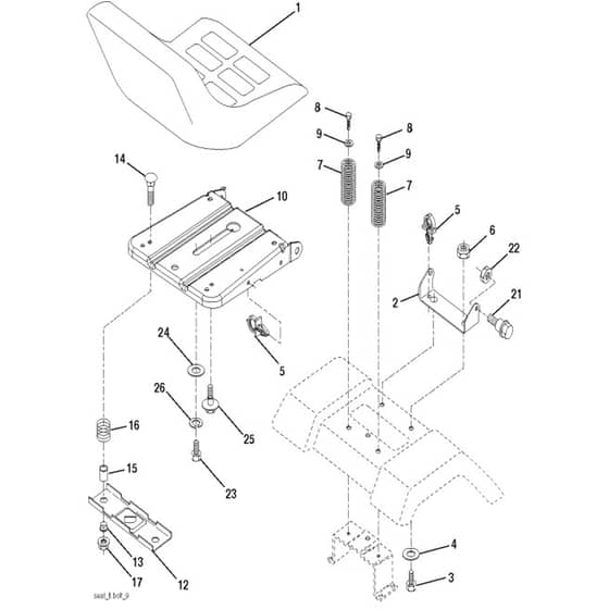McCulloch M11597 - 96011023406 - 2010-03 - Seat Parts Diagram